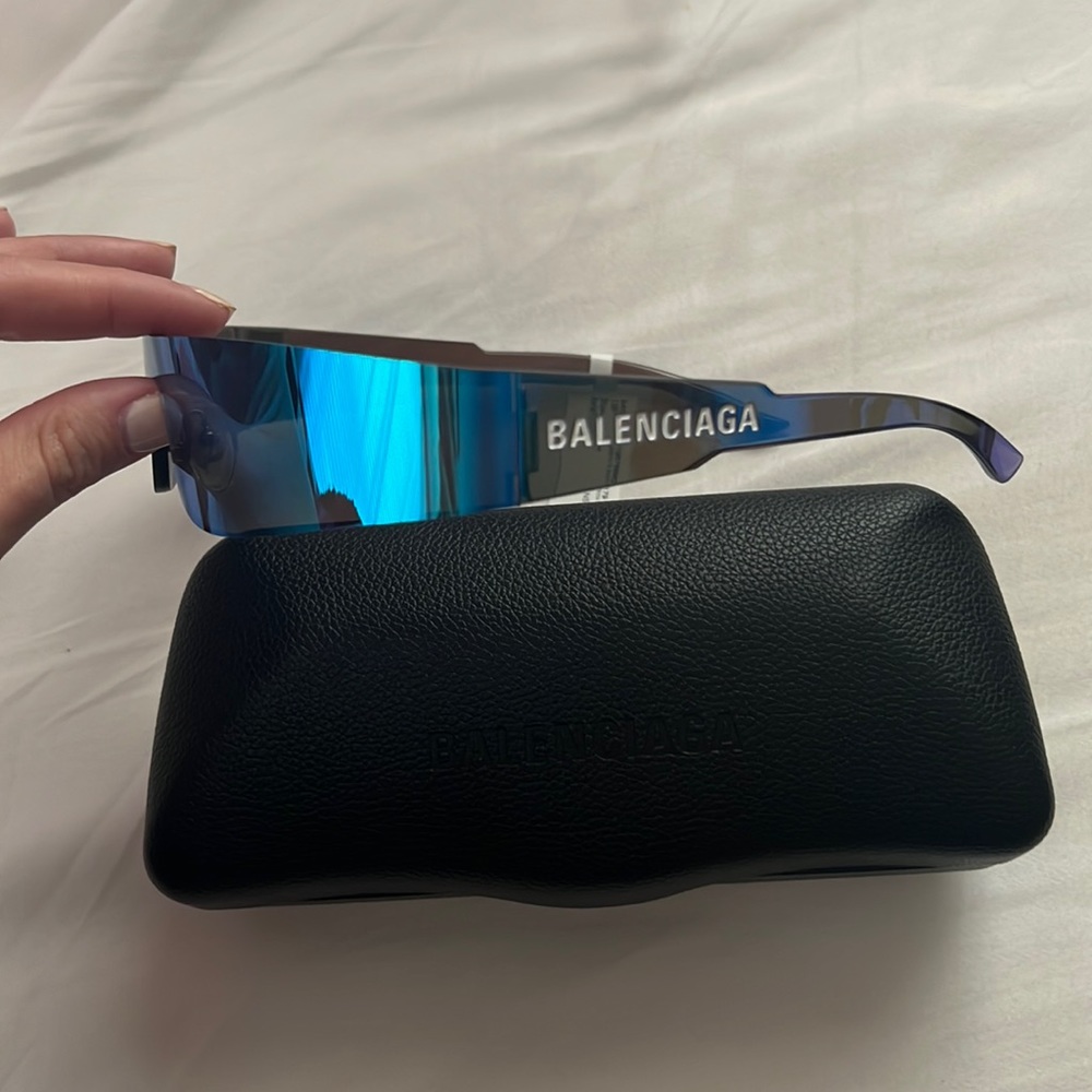 Balenciaga blue mirror sunglasses